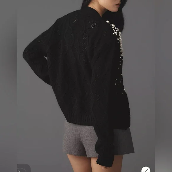 Anthropologie by Anthropologie Pearl Cable Cardigan NWT - Picture 2 of 7